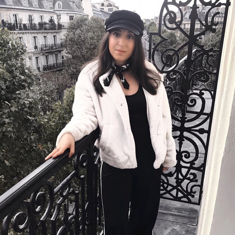 White fuzzy coat